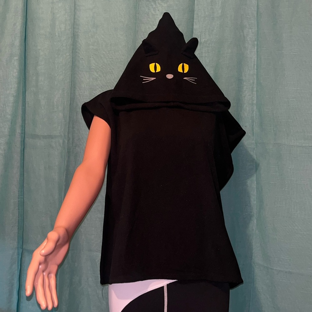 Kid's Hooded Black Cat Blanket NWT
